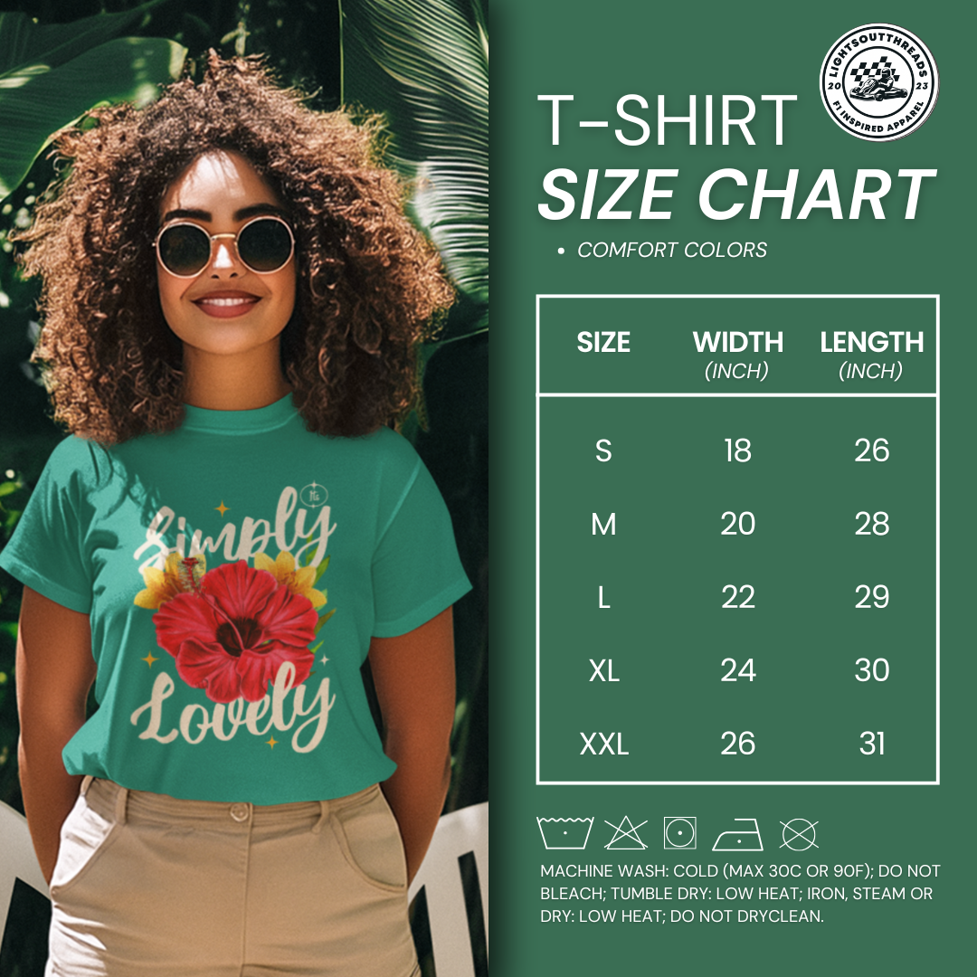 Max "Simply Lovely" Tee – Floral Script Graphic in Mint Green
