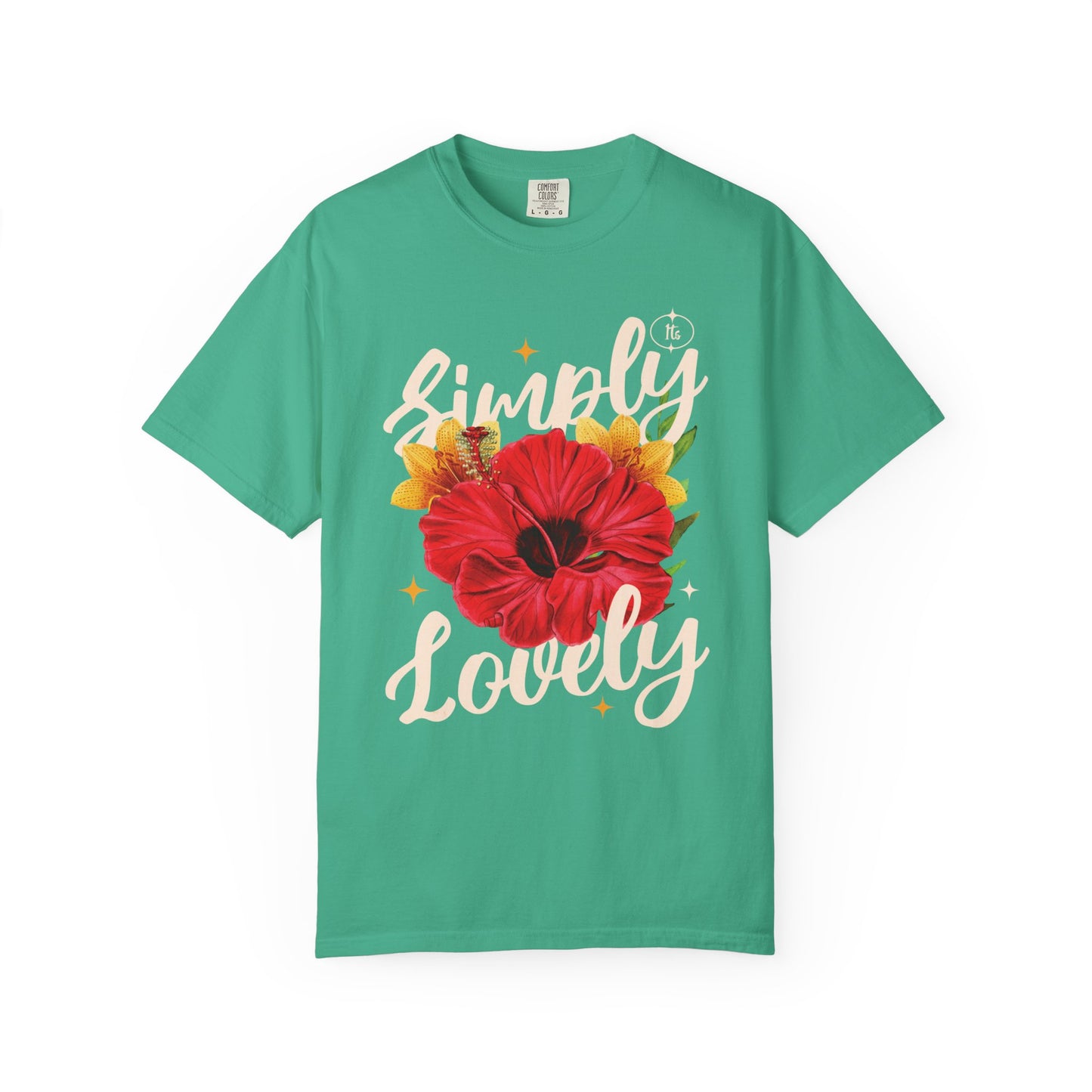 Max "Simply Lovely" Tee – Floral Script Graphic in Mint Green