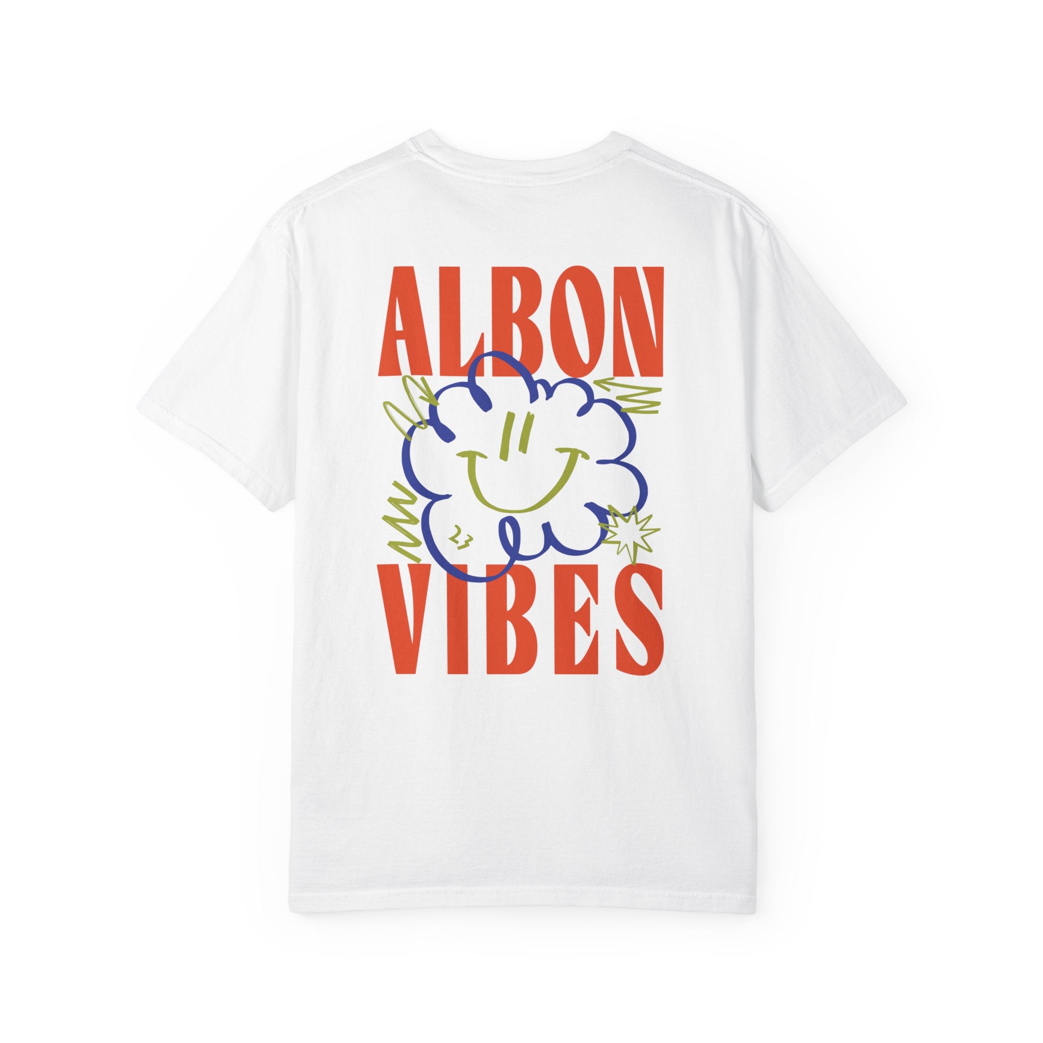 Alex Albon “Vibes” T-Shirt – Retro Smiley Graphic for Laid-Back Racing Fans