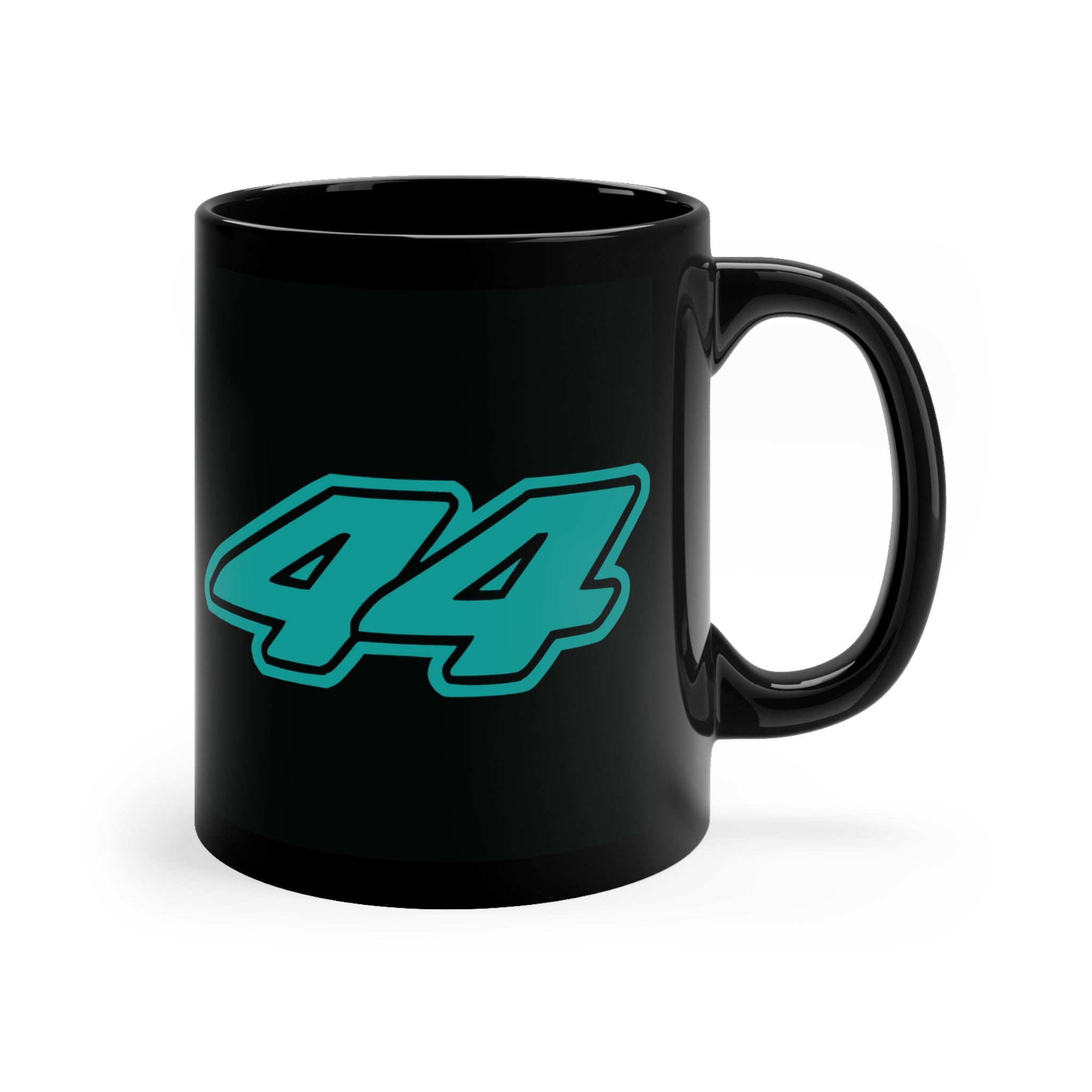 Lewis Hamilton Union Jack 44 Black Ceramic Mug - 11oz