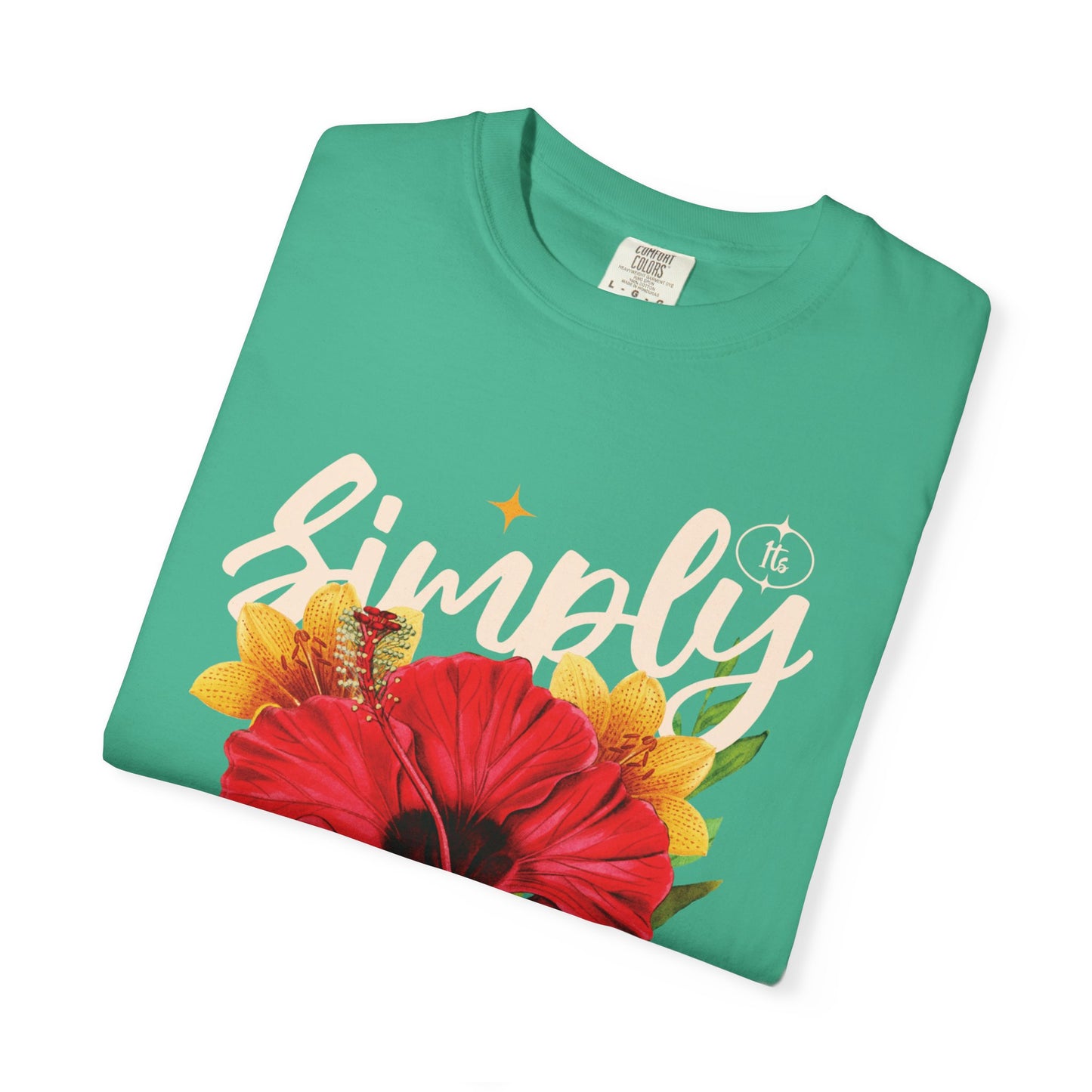 Max "Simply Lovely" Tee – Floral Script Graphic in Mint Green