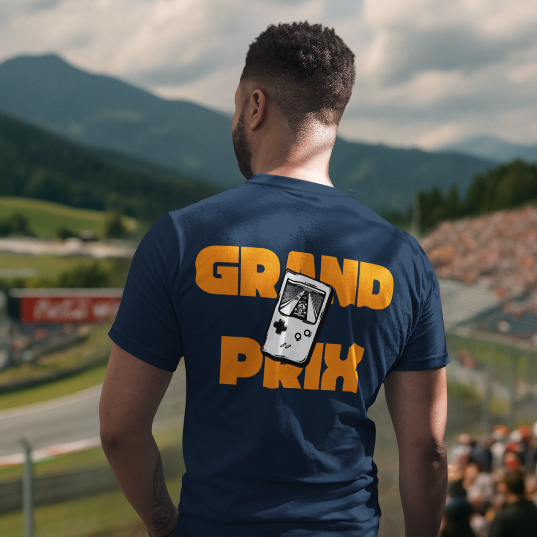 Grand Prix Arcade Racing Tee – Retro Gameboy-Inspired Graphic