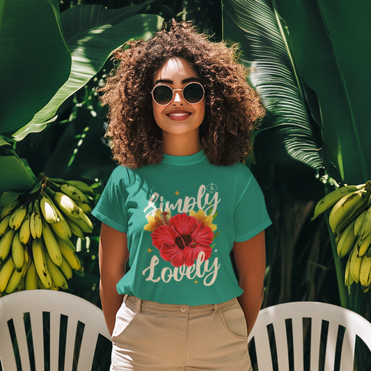 Max "Simply Lovely" Tee – Floral Script Graphic in Mint Green
