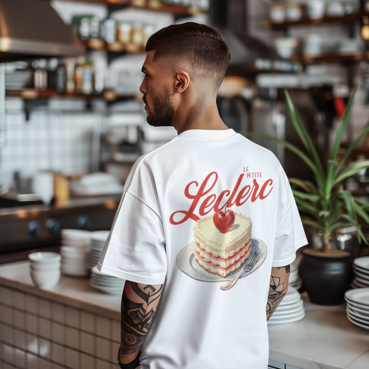 Charles Leclerc "Le Petite" Tee – Retro Patisserie Back Print with Cursive Script