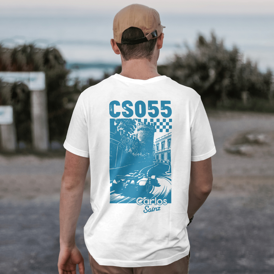 Carlos Sainz “Williams Podium” Edition T-Shirt – Retro Blue Comeback Tribute