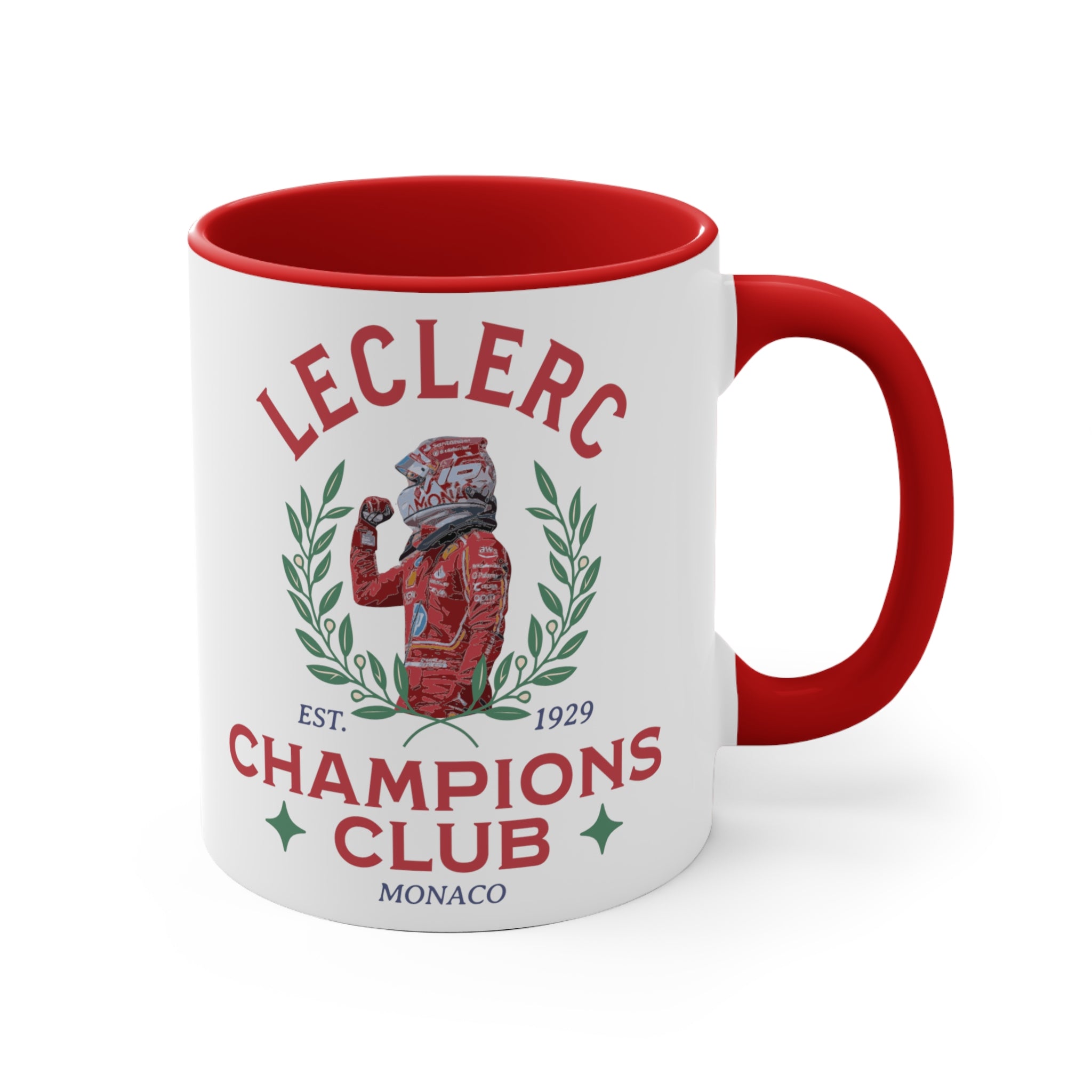 Charles Leclerc "Champions Club" Red Accent Coffee Mug 11oz