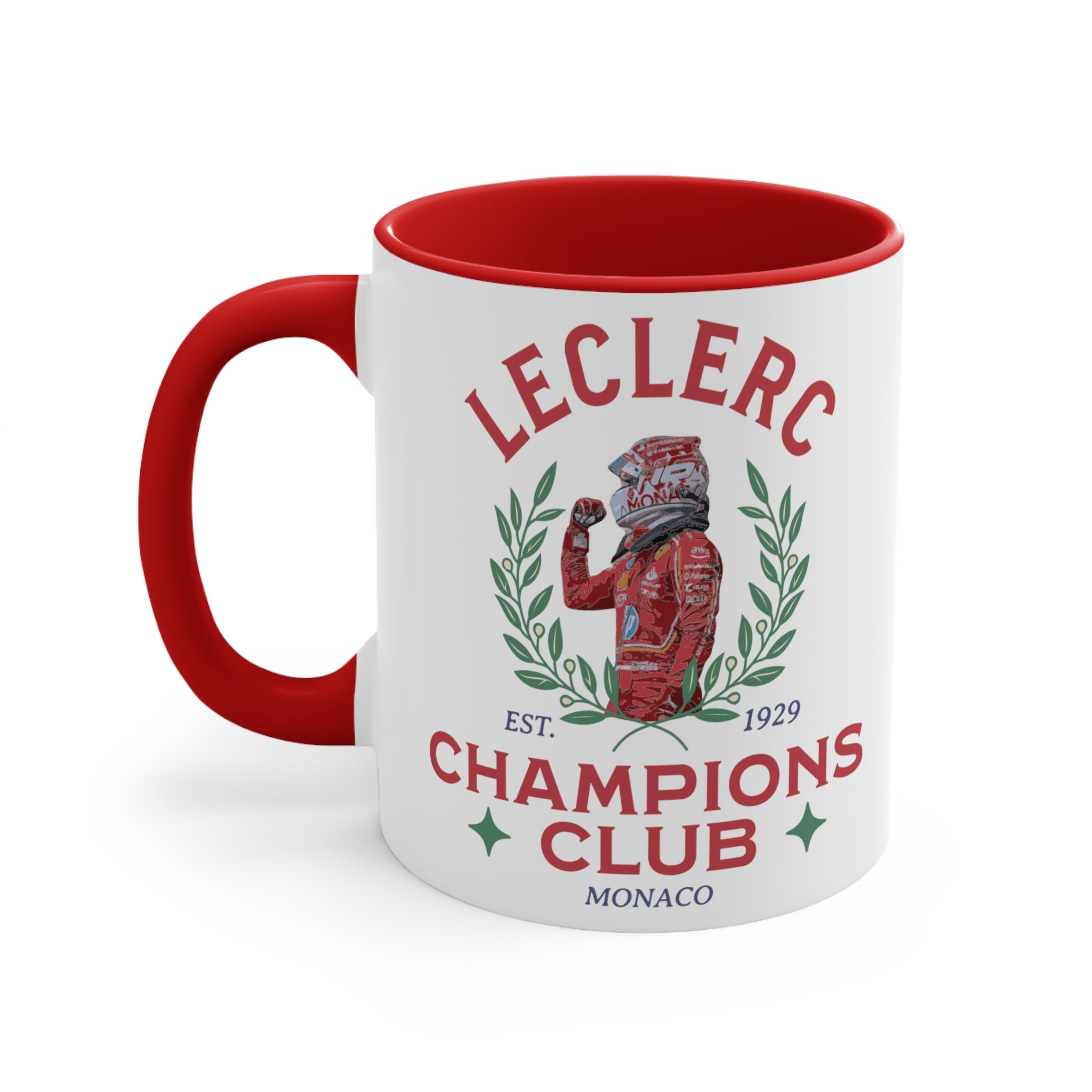 Charles Leclerc "Champions Club" Red Accent Coffee Mug 11oz