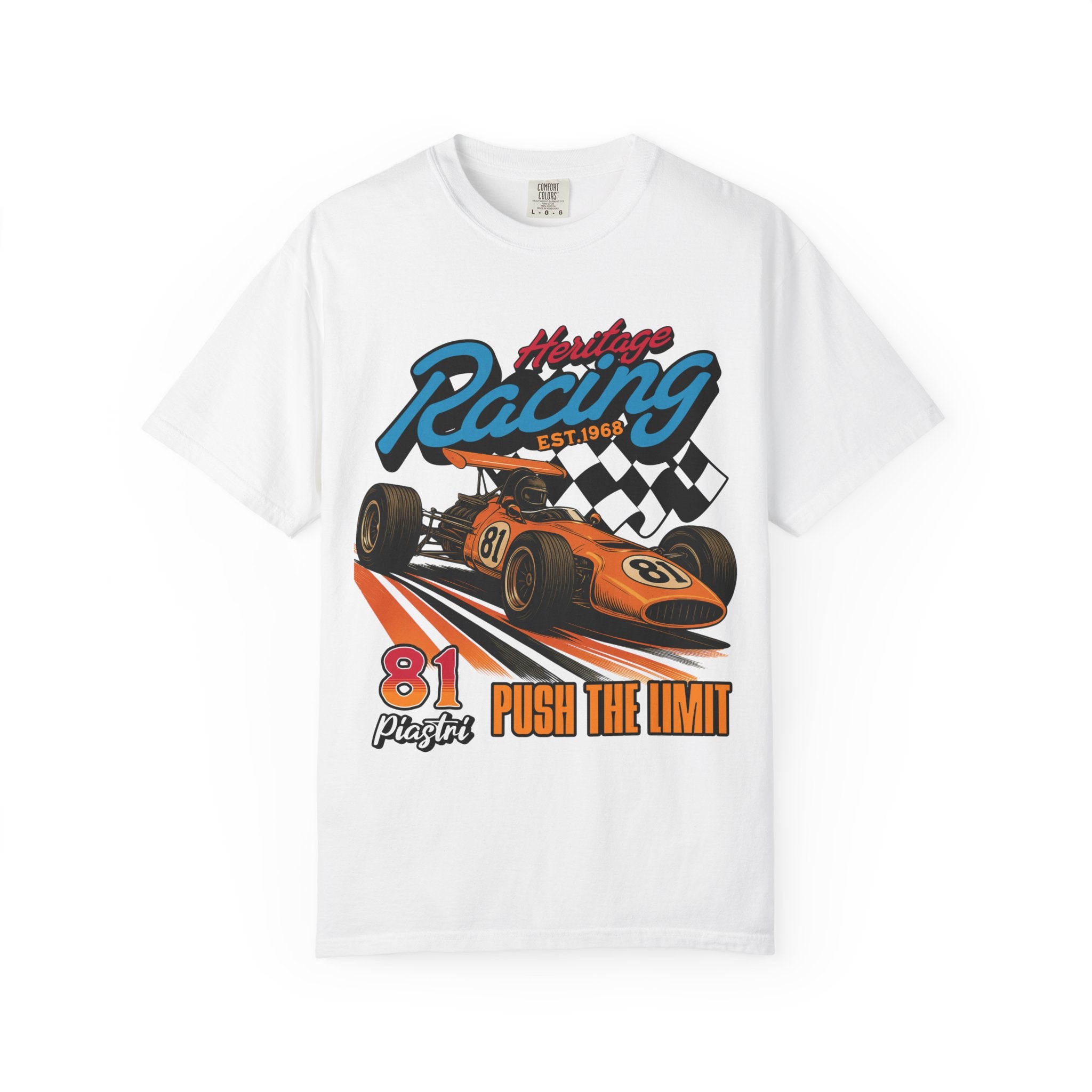 Oscar Piastri "Push The Limit" Tee – Retro 1968 Racing Tribute