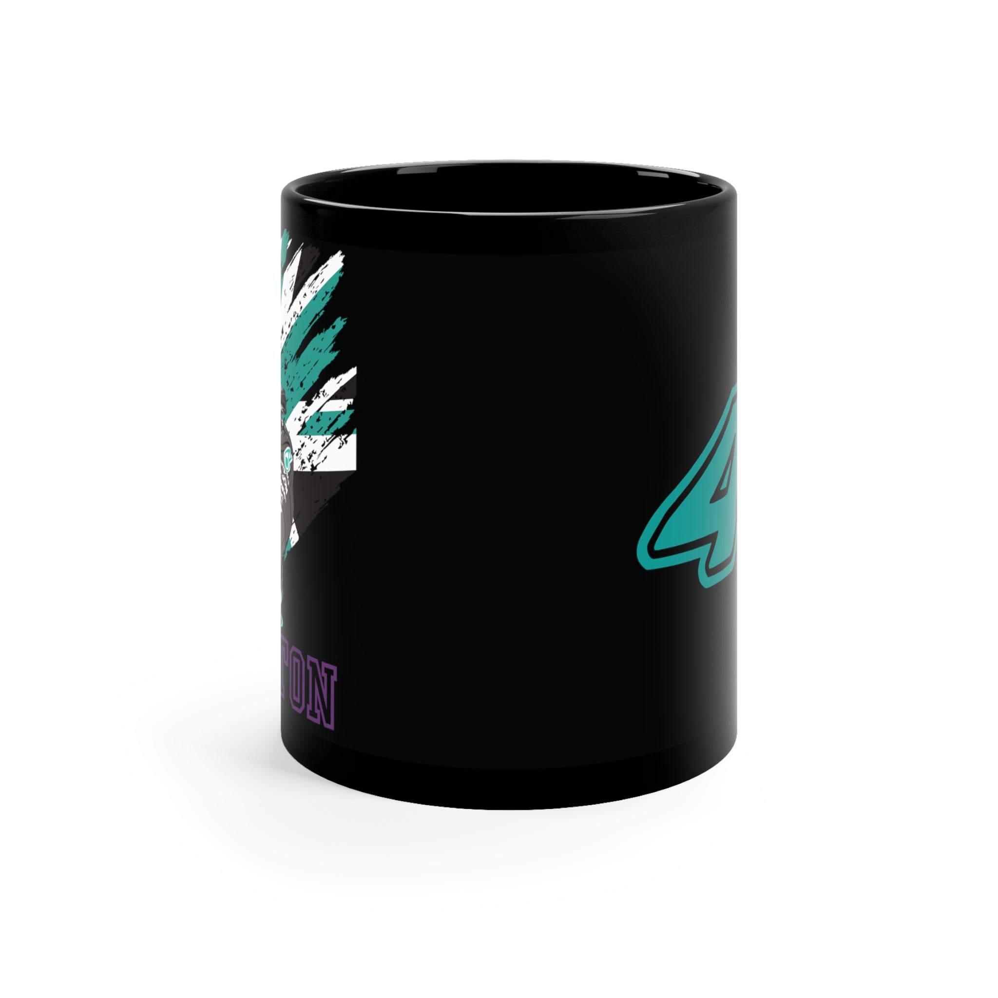 Lewis Hamilton Union Jack 44 Black Ceramic Mug - 11oz