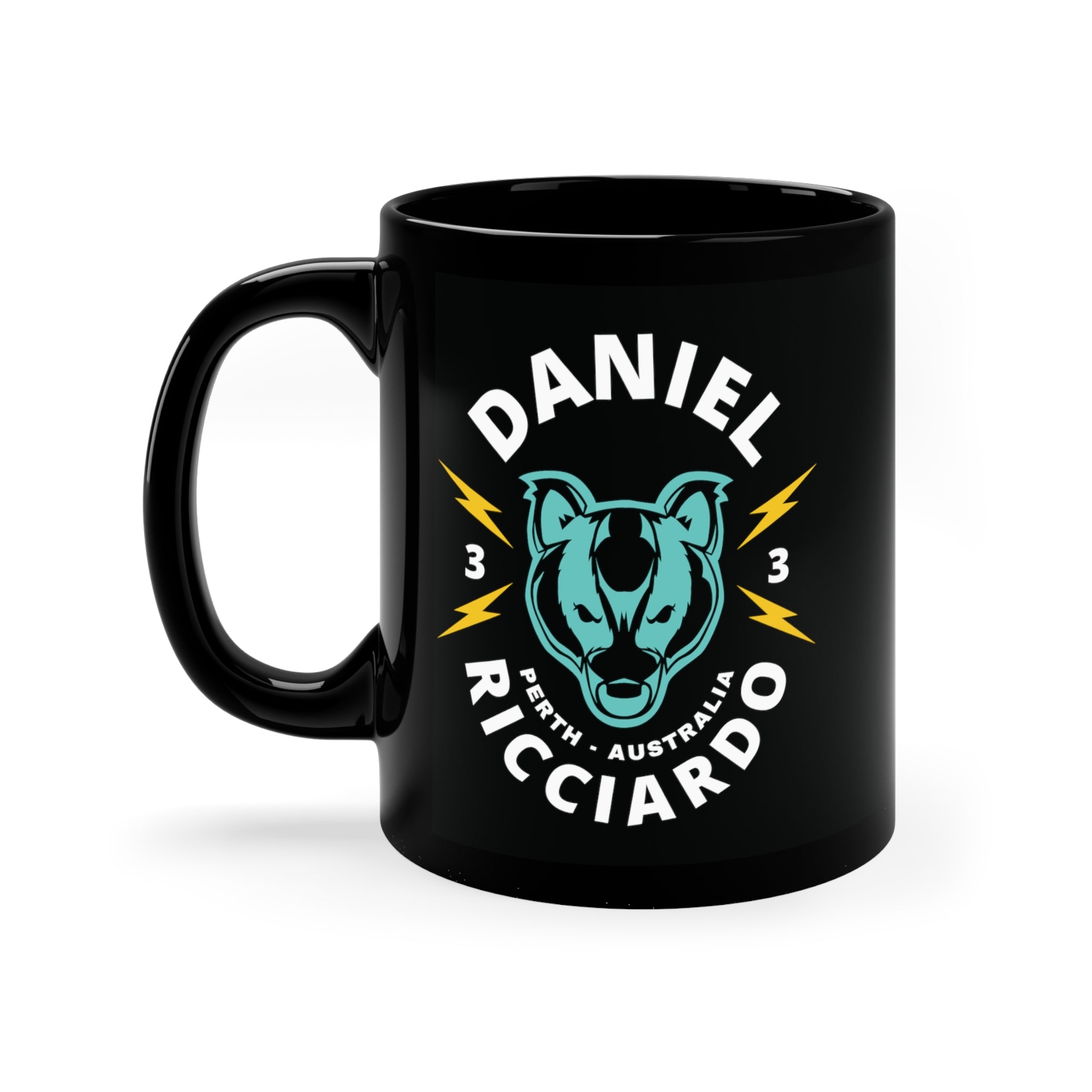 Daniel Ricciardo "Honey Badger Special" Black Ceramic Mug - 11oz