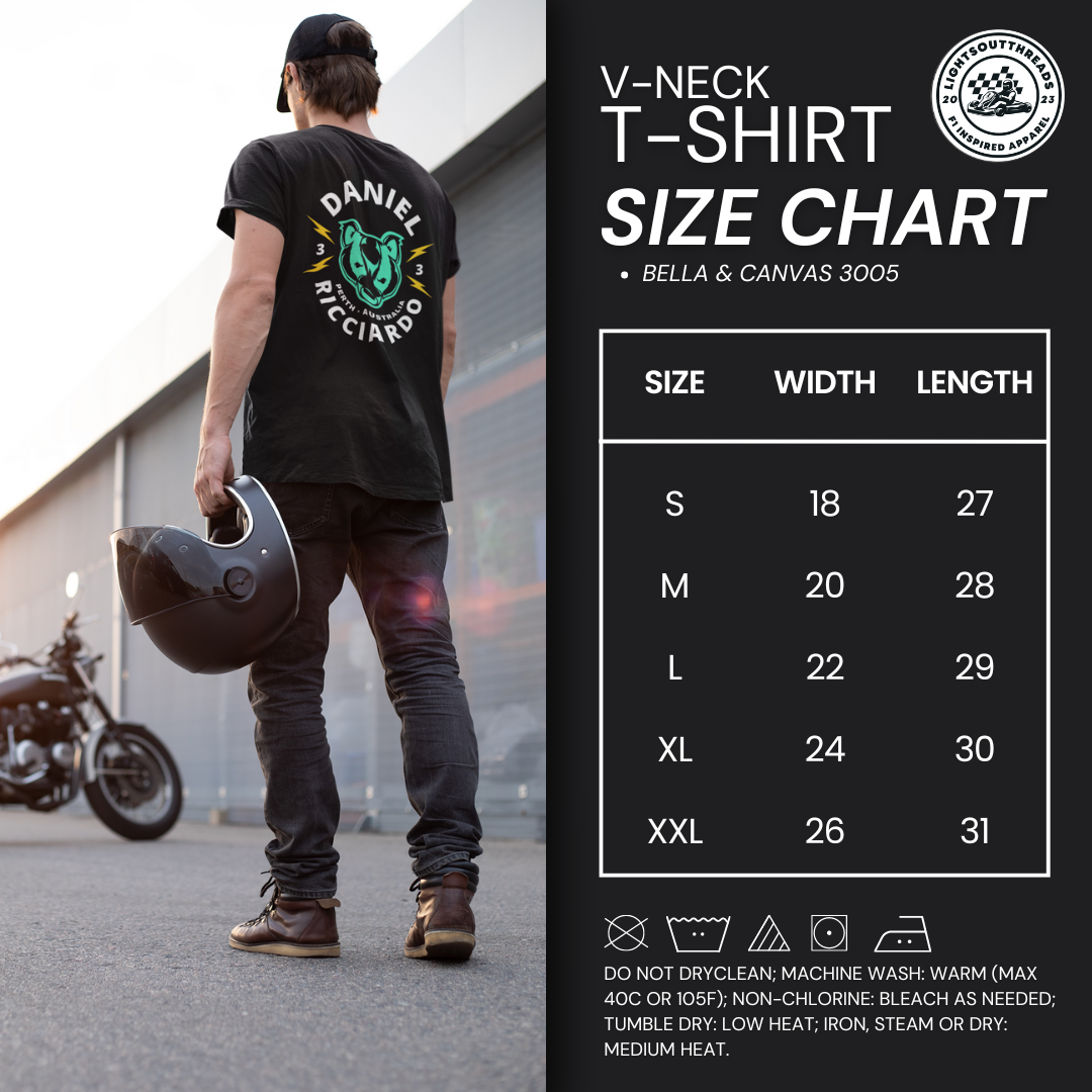Daniel Ricciardo "Home" V-Neck Tee – Fierce Racing Spirit in Every Wear