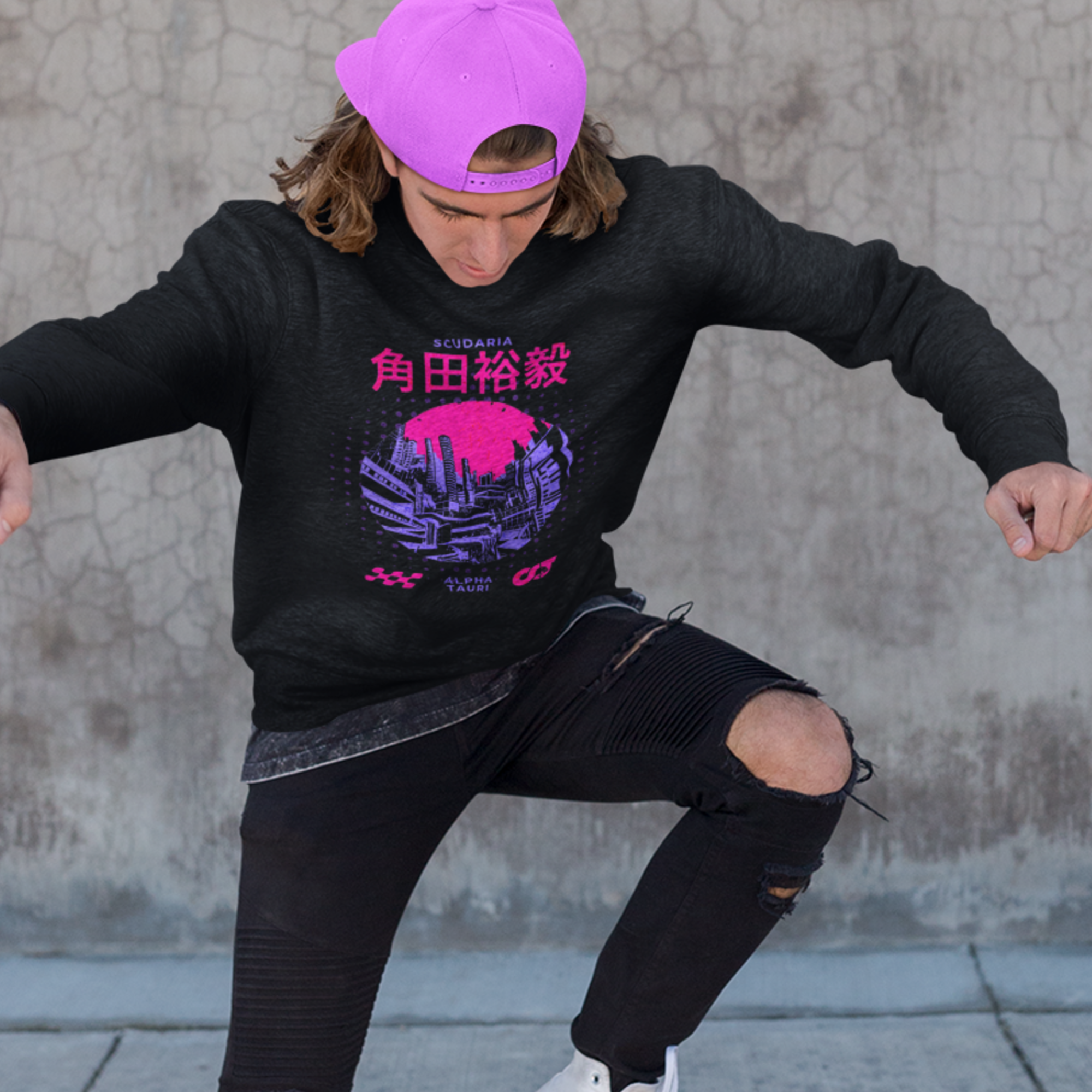 Yuki Tsunoda "Neon Nights" Unisex Crewneck Sweatshirt