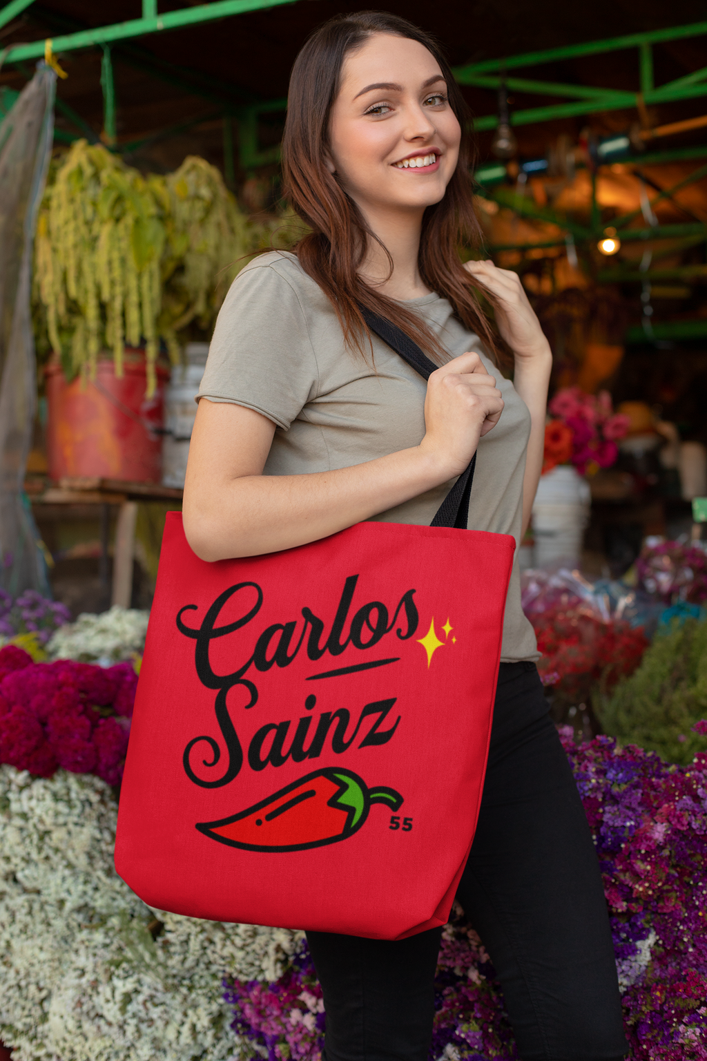 Carlos Sainz "Too Spicy" Tote Bag